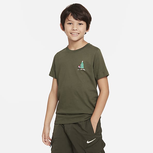 Boys green nike shop shirt