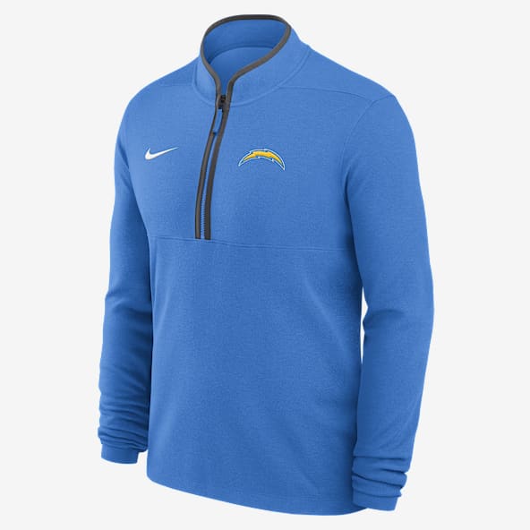 Los Angeles Chargers Logo Victory Men's Nike Dri-FIT NFL 1/2-Zip Long-Sleeve Top