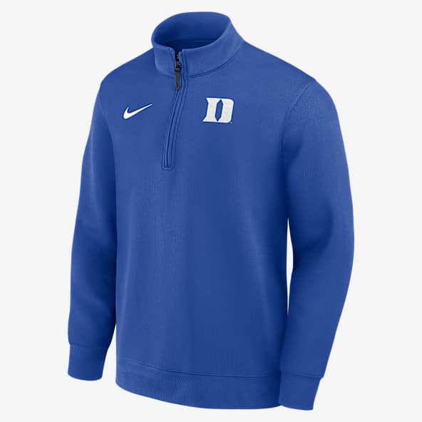 Duke Coaches Playera de manga larga universitaria Nike Dri-FIT de medio cierre para hombre