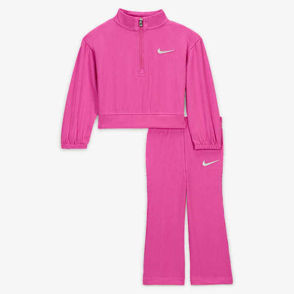 Nike Game, Swoosh, Match! Baby Quarter-Zip Ribbed Top and Leggings Set