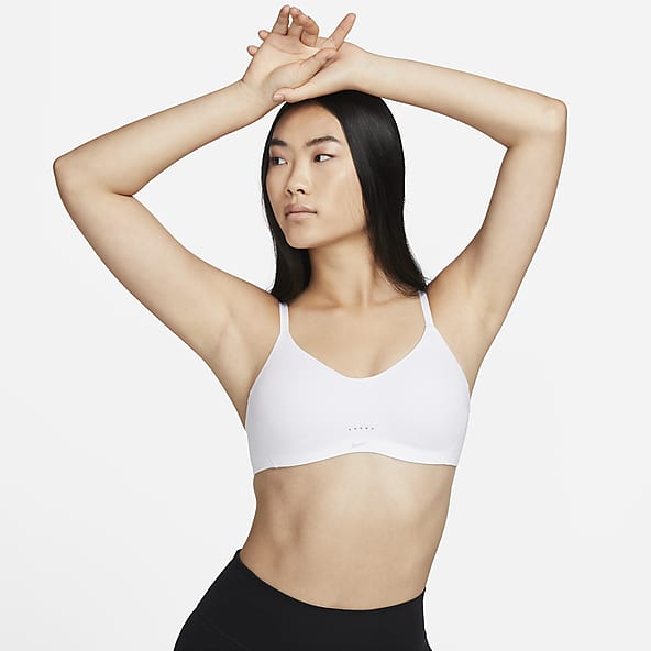 Nike Training Dri-FIT Alate Minimalist light-support padded sports bra in  dark brown