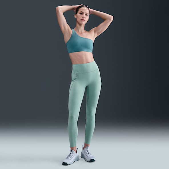 Nike Universa Leggings de tiro alto de sujeción media de 7/8 con bolsillos para mujer