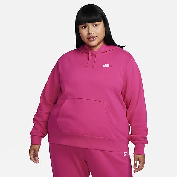 Nike Hoodie Womens Small Purple Black Swoosh Hooded Sweater Sweatshirt  Ladies
