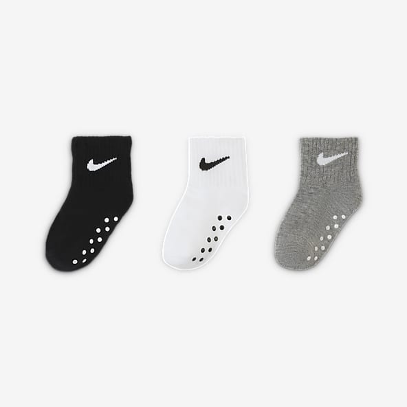 NikeNike Core Swoosh Ankle Gripper Socks Box Set (3 Pairs) Baby (12-24M) Socks