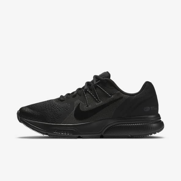 black nike air running shoes