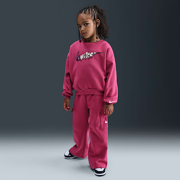 Nike Essentials Little Kids' Graphic Crew and Cargo Pants Set