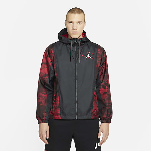 red and black nike jacket mens