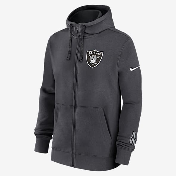 Las Vegas Raiders Playbook Page Club Sudadera con gorro Nike de la NFL de cierre completo para hombre