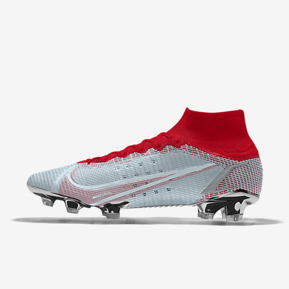 red and white nike soccer cleats