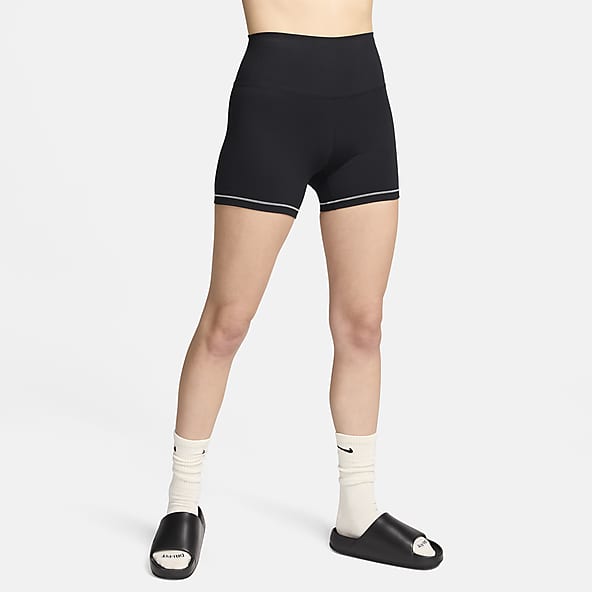 Fietsbroek met hoge taille voor dames en zijzakken voor training, yoga