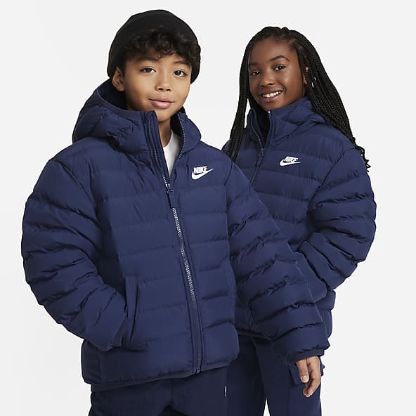 Silver nike puffer jacket best sale