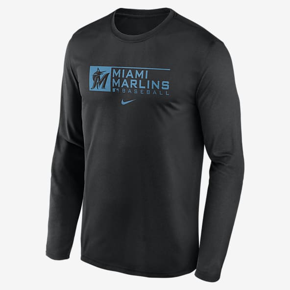 Nike Men's Blue Miami Marlins Wordmark Legend T-Shirt - Blue