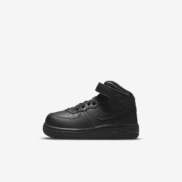 all black mid top air force ones