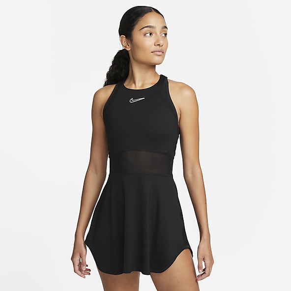 Women Tennis Dress with Built in Bra Shorts Workout Dress Exercise Dress  Golf Athletic Dresses for Women Slip Dress Skirt, Black, Medium