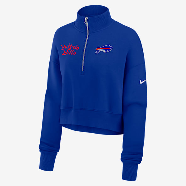 Buffalo Bills Phoenix Women's Nike NFL Cropped 1/4-Zip Crew