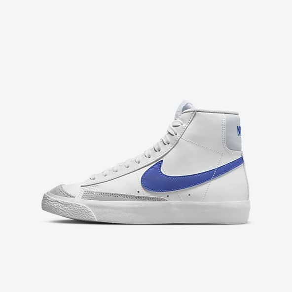 nike blazer white blue