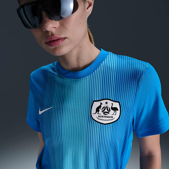 Australien 2025/26 Stadium Goalkeeper Nike Dri-FIT-fodboldtrøje med korte ærmer til kvinder