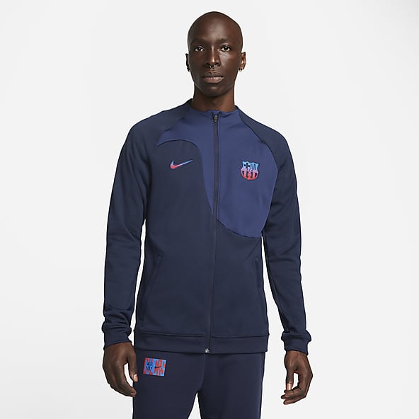 Survêtement Officiel FC Barcelone Homme - Veste Et Pantalon Bleu Marine, 100% Polyester, Logo Brodé