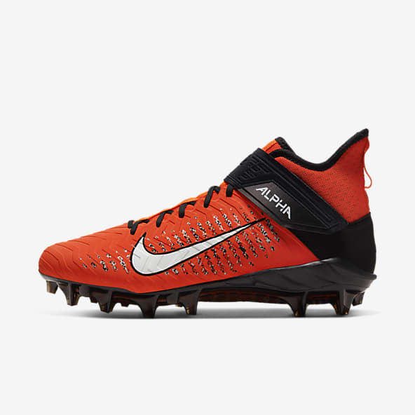 red and blue football cleats