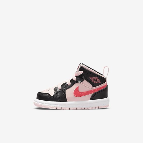 pink jordan 1 black