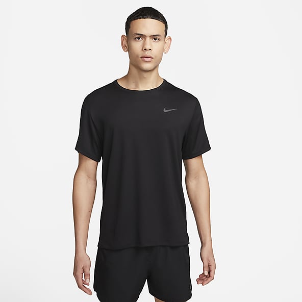 T-shirt de Running Homme Nike Dry Top - Jaune Fluo - Manches
