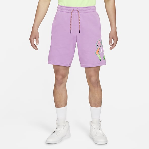 purple nike fleece shorts