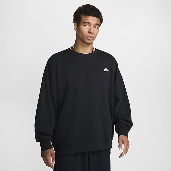 Black Crew Neck Hoodies Sweatshirts. Nike IE