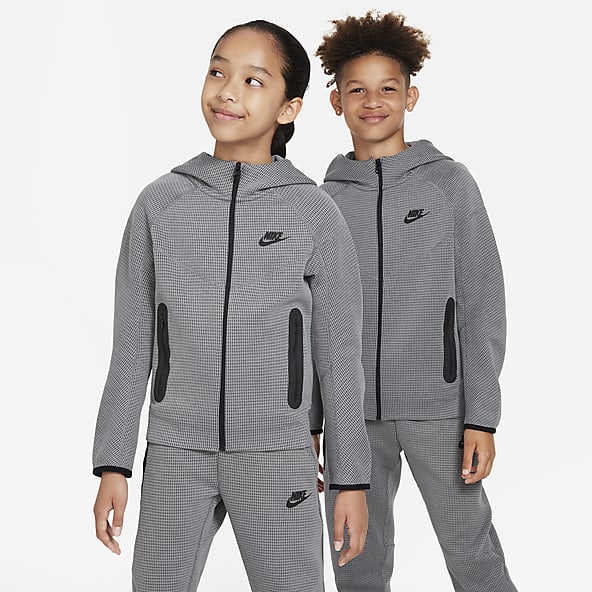 Nike Tech Fleece Tracksuit Kids Orange Black 