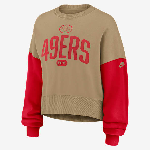 San Francisco 49ers Rewind Sudadera de cuello redondo sin cierre Nike de la NFL para mujer