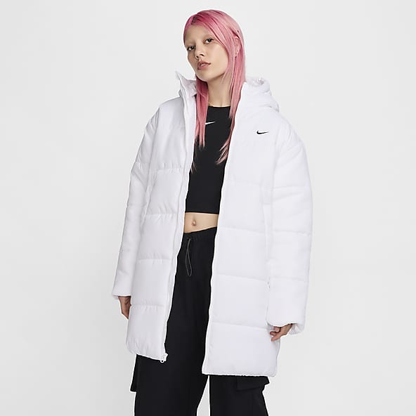 nike white bubble coat