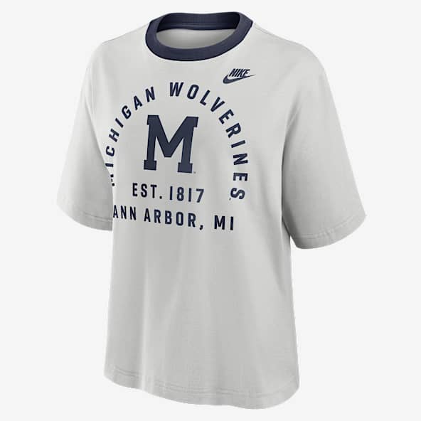 Michigan Legacy Arch Script Boxy Michigan Legacy Arch Script Boxy Women's Nike College T-Shirt