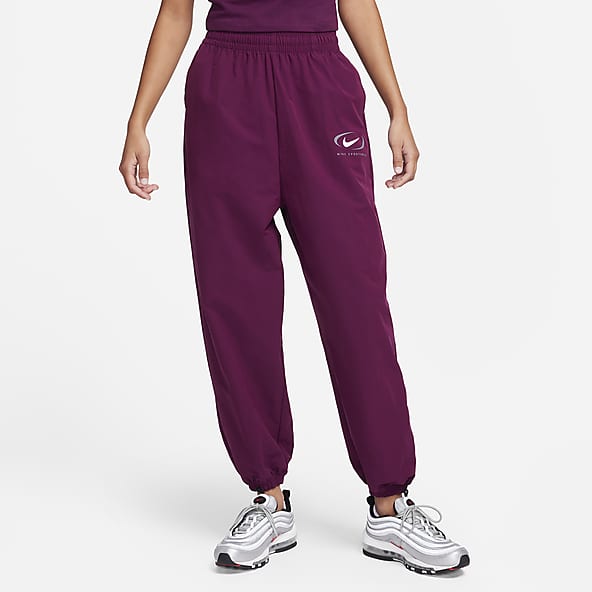 High-waisted woven joggers