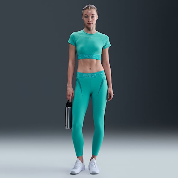 Nike Pro Leggings con gráfico de tiro medio de 7/8 para mujer