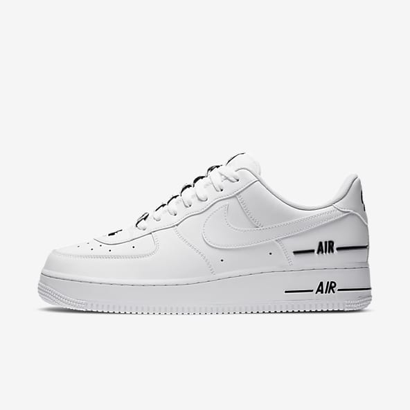 white air forces with black nike sign