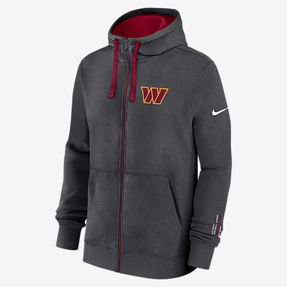Washington Commanders Playbook Page Club Sudadera con gorro Nike de la NFL de cierre completo para hombre
