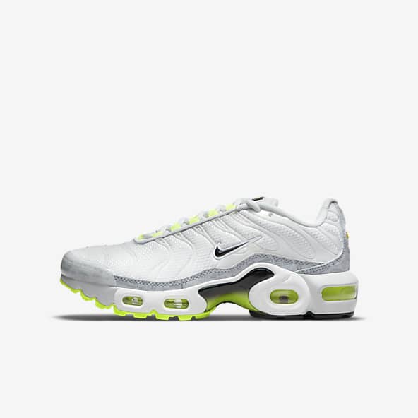 white and green nike tns