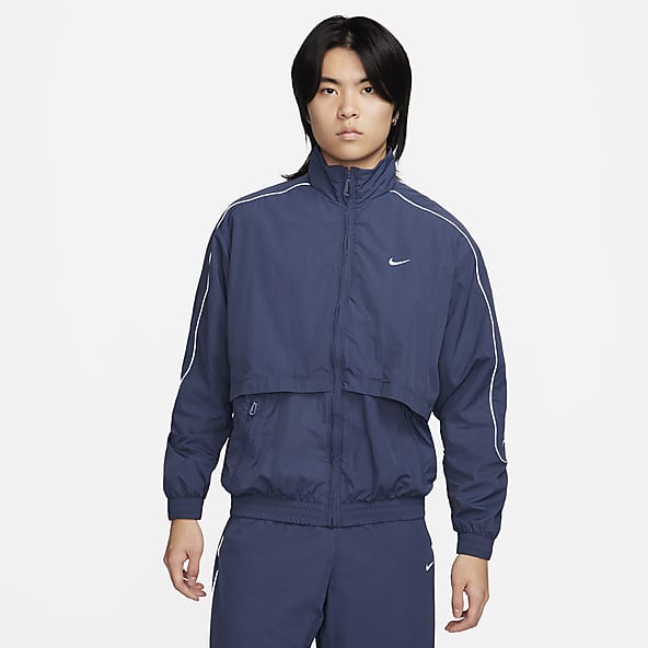 L】 NIKE トラックジャケット ジャージ スウォッシュ 白 きよかっ 青 古着