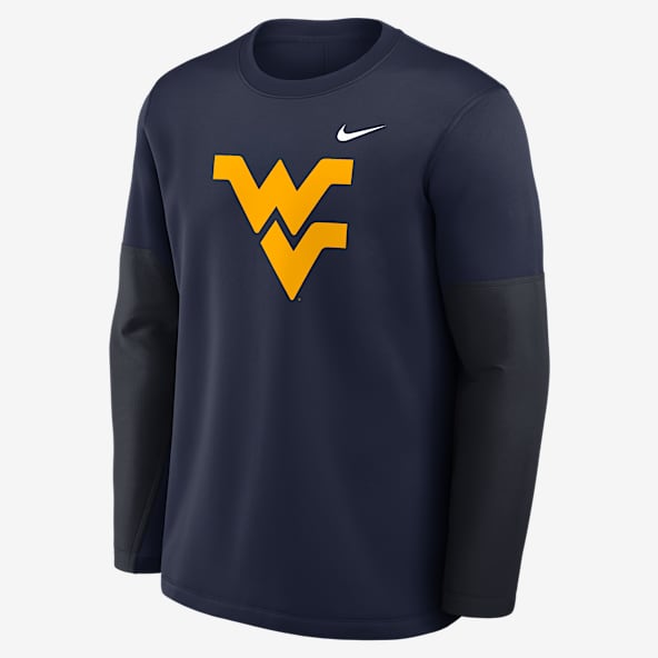 West Virginia Sideline Coach Men's Nike Therma-FIT College Long-Sleeve T-Shirt