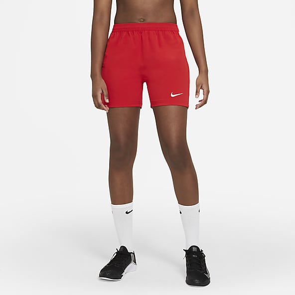all red nike shorts womens