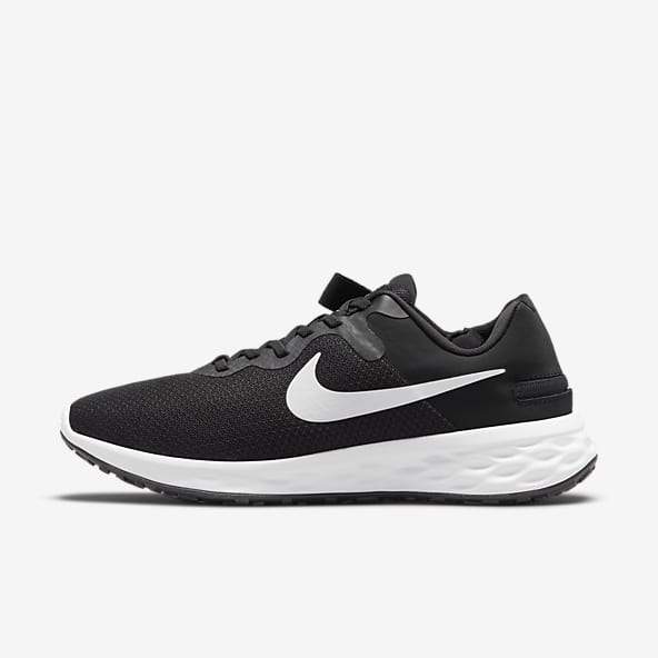 mens nike running shoes black and white