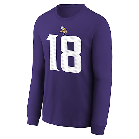 Minnesota Vikings Justin Jefferson Big Kids' Long-Sleeve NFL T-Shirt