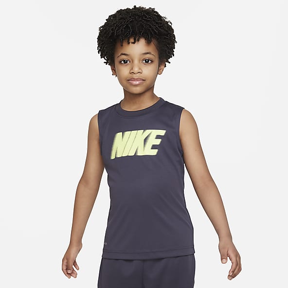 Camiseta bicolor sin mangas de baloncesto para niño