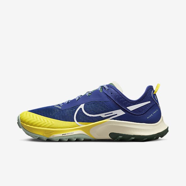 nike running shoes blue and yellow