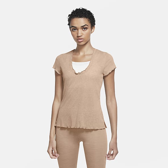 nike yoga short sleeve top