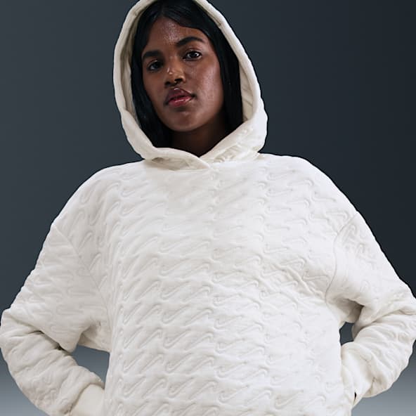 Nike Sportswear Phoenix Fleece Felpa pullover ampia in jacquard con cappuccio – Donna