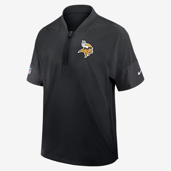 Minnesota Vikings Sideline Coach Men's Nike NFL 1/2-Zip Short-Sleeve Hooded Jacket