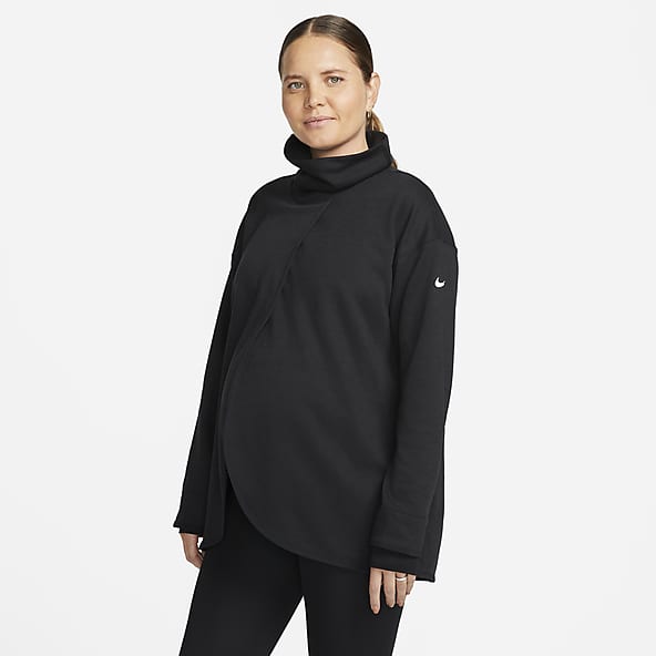 Nike Womens Sweatshirt Small Gray Black Air Logo Sweater Pockets Gym Lounge  Top