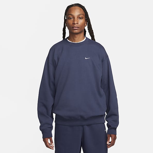 blue nike swoosh sweatshirt