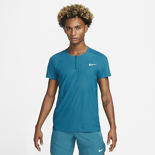 Blau Tennis Kurzarm shirts. Nike CH
