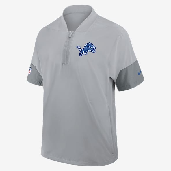 Detroit Lions Sideline Coach Playera de manga corta Nike de la NFL de medio cierre para hombre